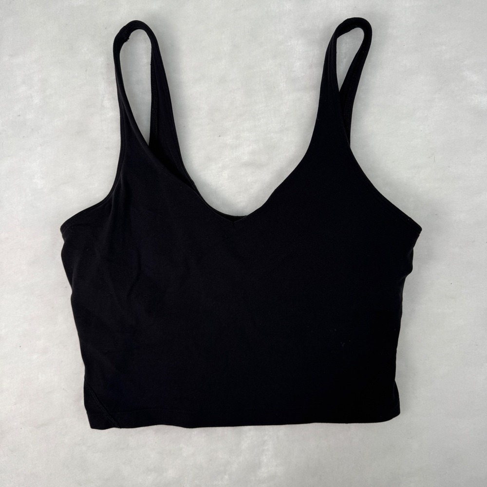 Lululemon Women's Black Longline Sports Bra Crop Tank Size 6